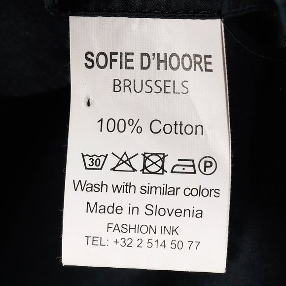 Sofie D'Hoore Drop Drop-Shoulder Navy Cotton Dress - Picture 7 of 8